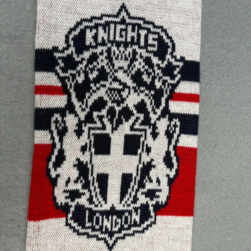 Vintage London Knights Ice Hockey Scarf 2000 Play Off Champions Knit Fringe